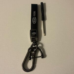 Kia Key Fob Keychain in Black Leather NWT